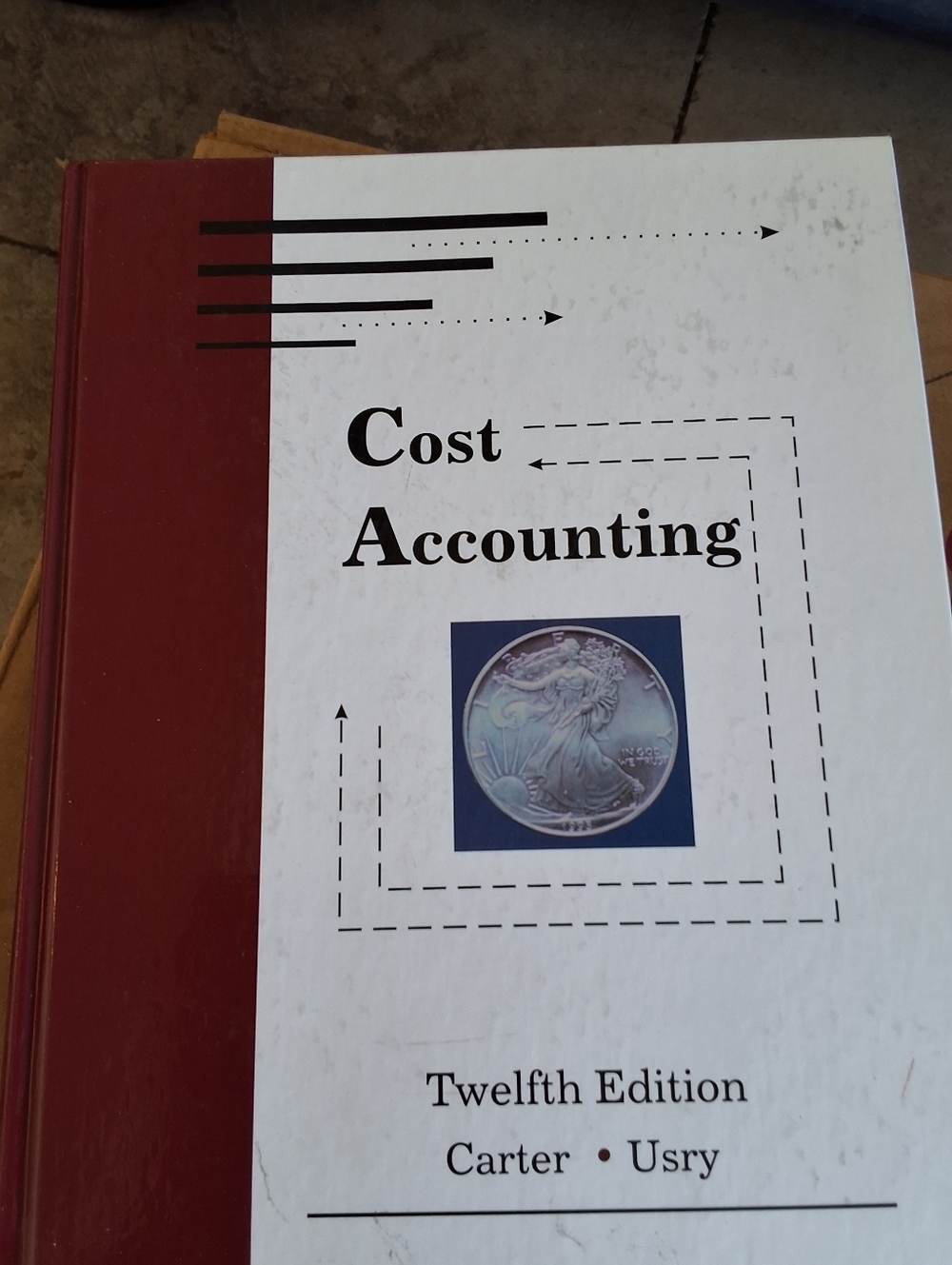 Cost Accounting Textbook - White & Burgundy Cover